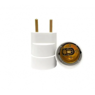 Bocal / Soquete Adaptador E27 c/ Plug Macho, 4A, 0-250V