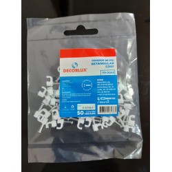 Fixador de Fio Retangular, 4,0mm, Bco-Pcte 50und DECORLUX