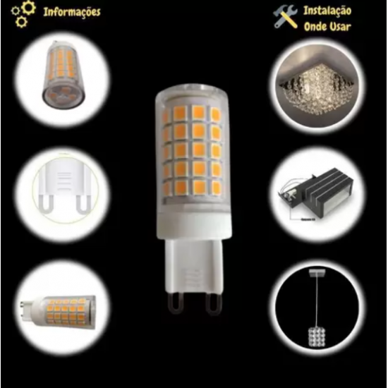 LAMPADA LED G9 7W 3000K BIV PT AMARELA FOCO