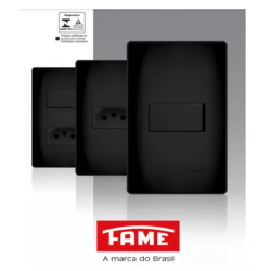 TOMADA PRETA 2P+T 20A/250V C/P SHP 4054 FAME