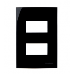 PLACA 4X2 2 POSTOS HORIZ SEPARADOS EBONY SLEEK 15914 MG
