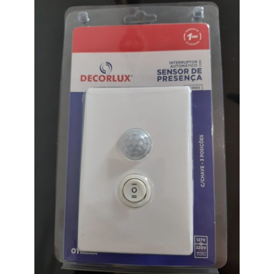 Sensor de Presenca C/Chave 9m, 4x2,100-240V, Branco DECORLUX